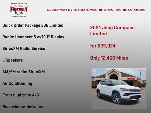 Bright White Clearcoat 2024 Jeep Compass Limited