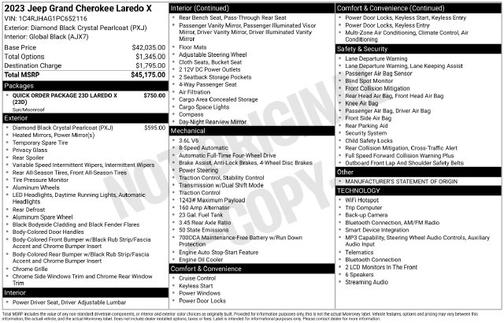 Diamond Black Crystal Pearlcoat 2023 Jeep Grand Cherokee Laredo