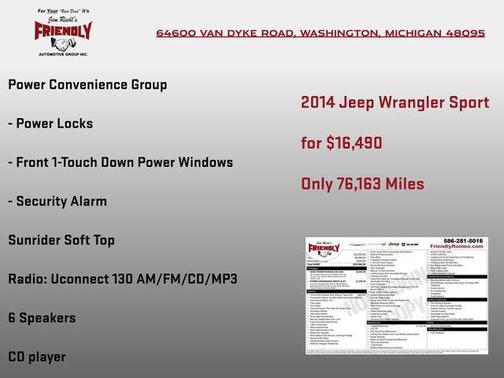 Bright White Clearcoat 2014 Jeep Wrangler Sport