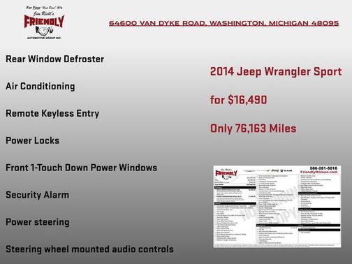 Bright White Clearcoat 2014 Jeep Wrangler Sport