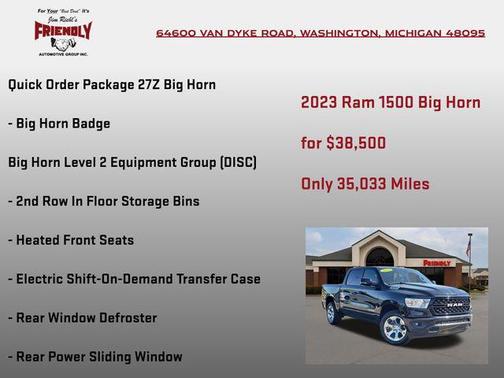Diamond Black Crystal Pearlcoat 2023 RAM 1500 Big Horn/Lone Star