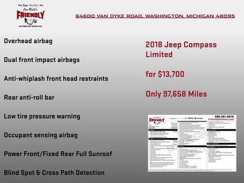 Diamond Black Crystal Pearlcoat 2018 Jeep Compass Limited