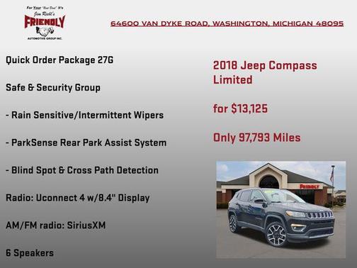 Diamond Black Crystal Pearlcoat 2018 Jeep Compass Limited