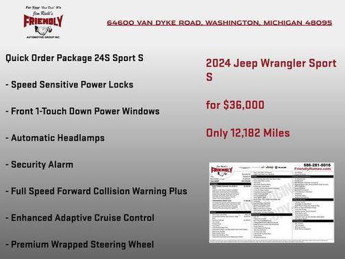 Anvil Clear Coat 2024 Jeep Wrangler Sport S