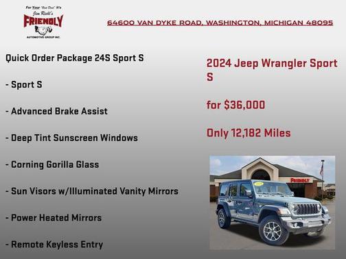 Anvil Clear Coat 2024 Jeep Wrangler Sport S