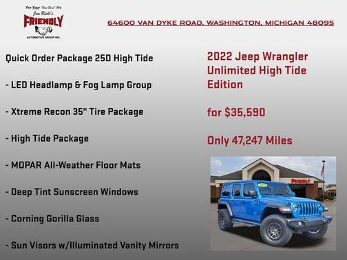 Hydro Blue Pearlcoat 2022 Jeep Wrangler Unlimited High Tide 4x4