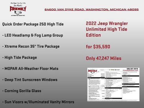 Hydro Blue Pearlcoat 2022 Jeep Wrangler Unlimited High Tide 4x4