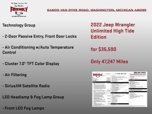 Hydro Blue Pearlcoat 2022 Jeep Wrangler Unlimited High Tide 4x4