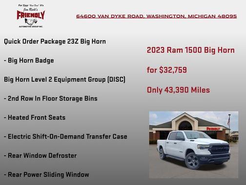 Bright White Clearcoat 2023 RAM 1500 Big Horn/Lone Star