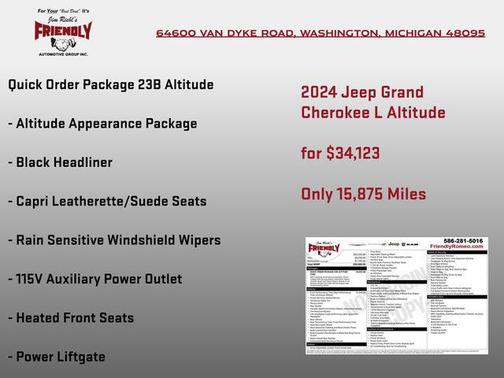 Bright White Clearcoat 2024 Jeep Grand Cherokee L Altitude