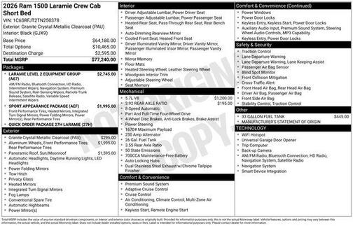 2026 RAM 1500 Laramie
