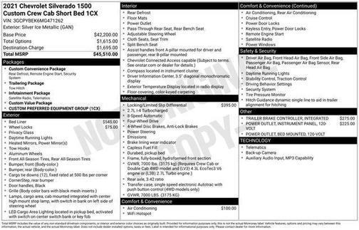 Silver Ice Metallic 2021 Chevrolet Silverado 1500 Custom