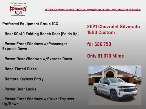 Silver Ice Metallic 2021 Chevrolet Silverado 1500 Custom