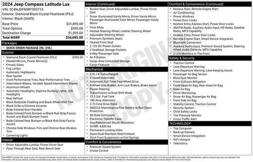 Diamond Black Crystal Pearlcoat 2024 Jeep Compass Latitude Lux