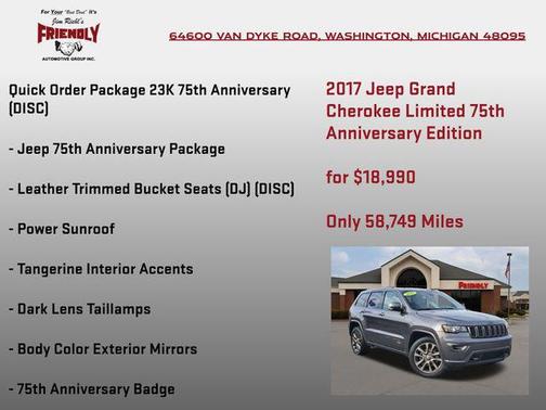 Granite Crystal Metallic Clearcoat 2017 Jeep Grand Cherokee Limited