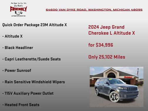 Diamond Black Crystal Pearlcoat 2024 Jeep Grand Cherokee L Altitude