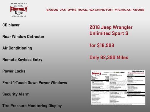 2018 Jeep Wrangler JK Unlimited Sport