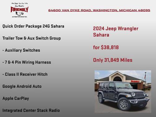 Black Clearcoat 2024 Jeep Wrangler 4-Door Sahara 4x4