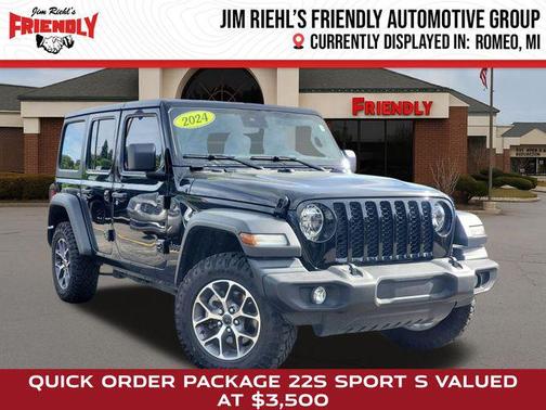 Black Clearcoat 2024 Jeep Wrangler Sport S
