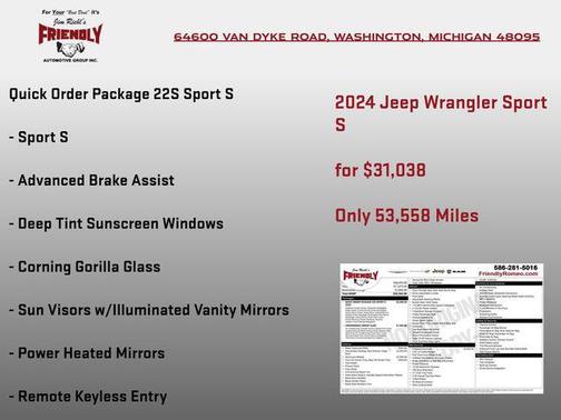 Black Clearcoat 2024 Jeep Wrangler Sport S