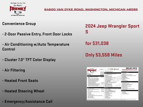 Black Clearcoat 2024 Jeep Wrangler Sport S