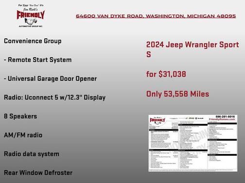 Black Clearcoat 2024 Jeep Wrangler Sport S