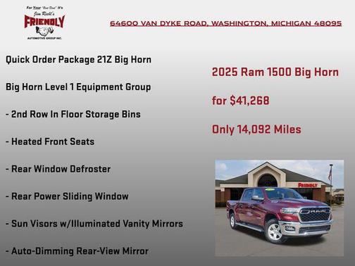 Delmonico Red Pearlcoat 2025 RAM 1500 Big Horn/Lone Star