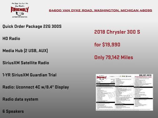 Gloss Black 2018 Chrysler 300 S