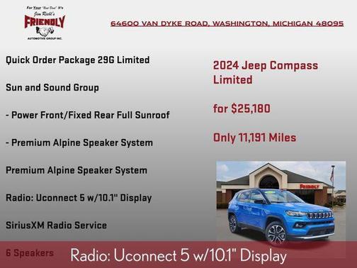 Hydro Blue Pearlcoat 2024 Jeep Compass Limited