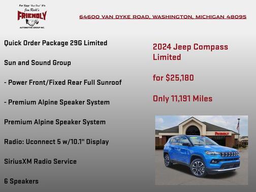 Hydro Blue Pearlcoat 2024 Jeep Compass Limited