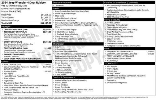 Black Clearcoat 2024 Jeep Wrangler Rubicon