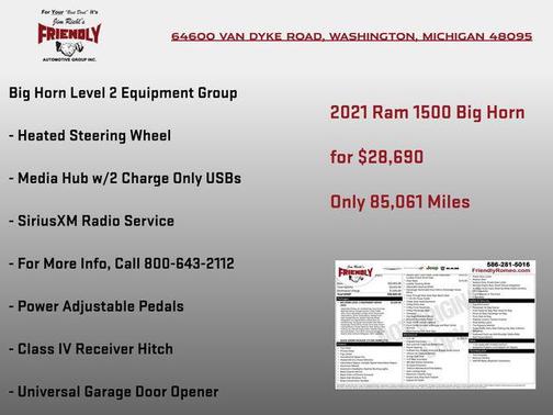 Bright White Clearcoat 2021 RAM 1500 Big Horn/Lone Star