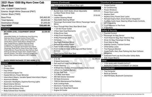 Bright White Clearcoat 2021 RAM 1500 Big Horn/Lone Star