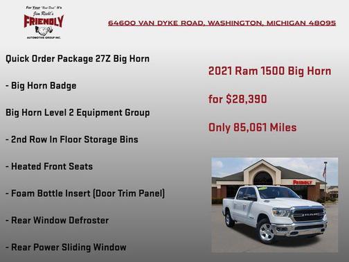 Bright White Clearcoat 2021 RAM 1500 Big Horn/Lone Star