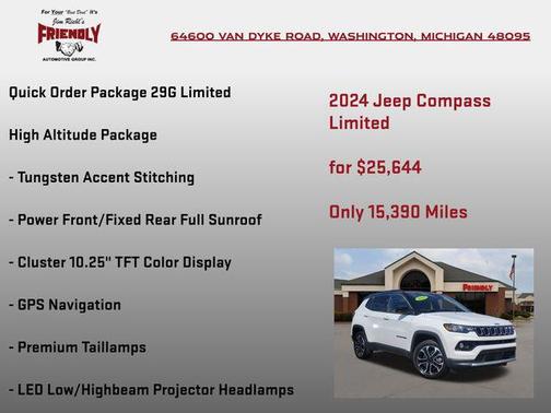 Bright White Clearcoat 2024 Jeep Compass Limited