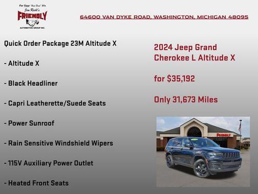 Diamond Black Crystal Pearlcoat 2024 Jeep Grand Cherokee L Altitude