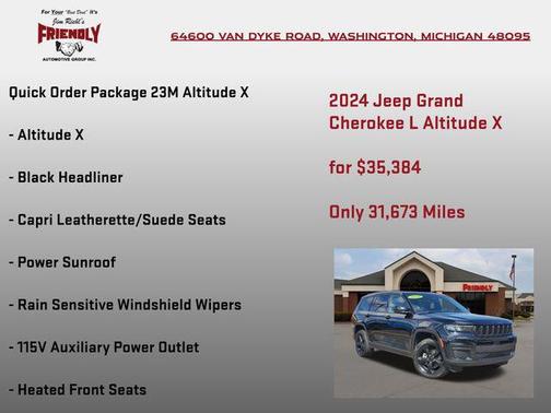 Diamond Black Crystal Pearlcoat 2024 Jeep Grand Cherokee L Altitude