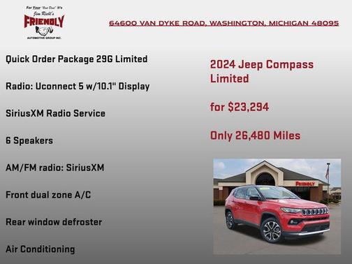 Red Hot Pearlcoat 2024 Jeep Compass Limited