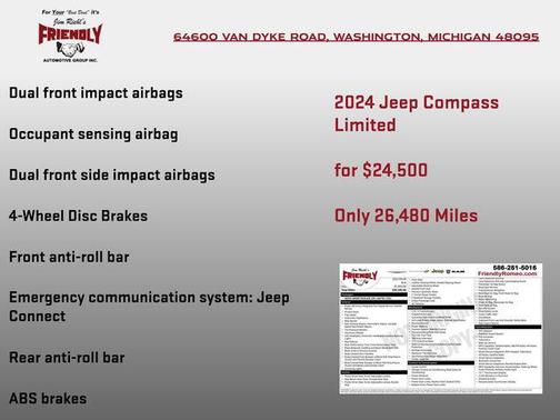 Red Hot Pearlcoat 2024 Jeep Compass Limited