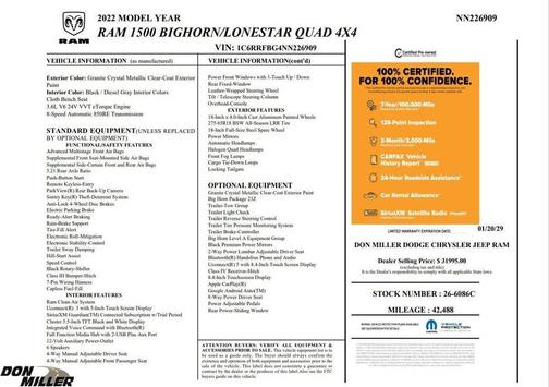 Granite Crystal Clearcoat Metallic 2022 RAM 1500 Big Horn