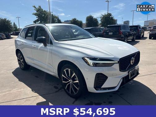 Crystal White Metallic 2024 Volvo XC60 B5 Plus Dark Theme