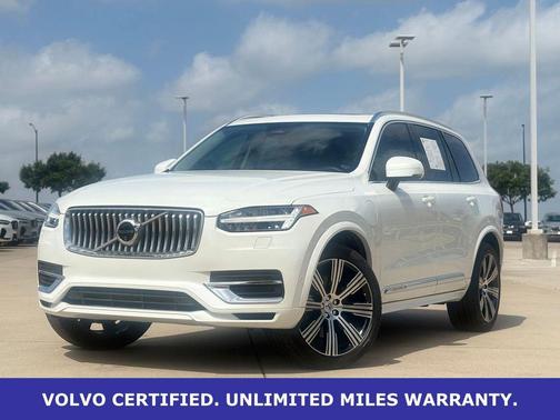 Crystal White Metallic 2024 Volvo XC90 Recharge Plug-In Hybrid T8 Plus Bright Theme 7 Passenger