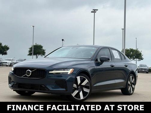 Denim Blue Metallic 2024 Volvo S60 Recharge Plug-In Hybrid T8 Plus Dark Theme