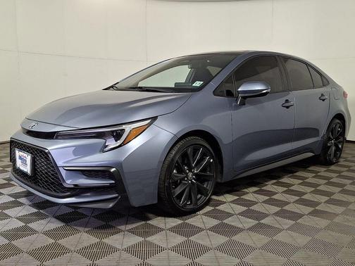 Celestite/Midnight Black Metallic 2023 Toyota Corolla SE