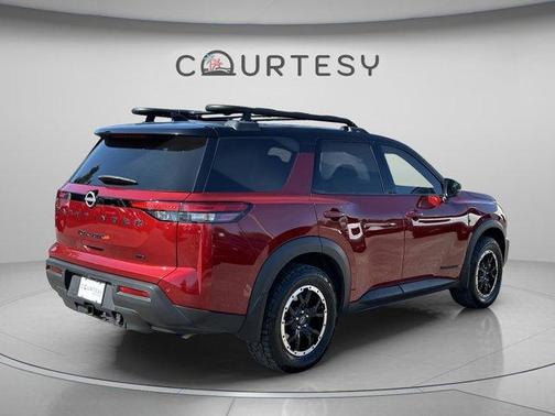 2 Tone Red / Black Roof 2023 Nissan Pathfinder Rock Creek