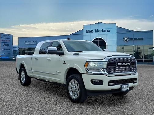 Pearl White 2021 RAM 3500 Limited Mega Cab 4x4 6'4' Box