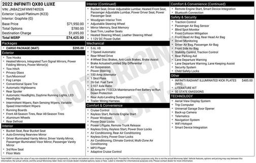 2022 INFINITI QX80 Luxe