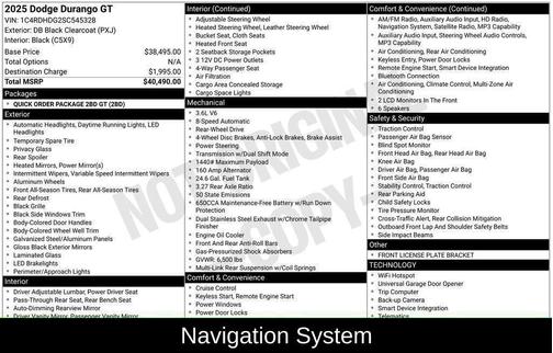 DB Black Crystal Clearcoat 2025 Dodge Durango GT RWD