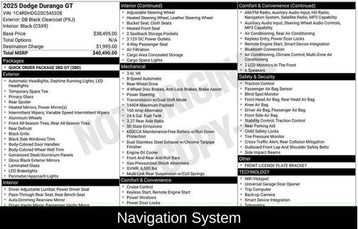 DB Black Crystal Clearcoat 2025 Dodge Durango GT RWD