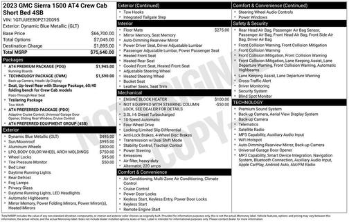Dynamic Blue Metallic 2023 GMC Sierra 1500 AT4